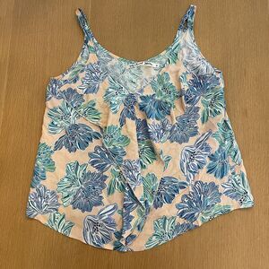 Women's Michael Stars Size M Hawaiian Tropical Floral Print Rayon Tank Top